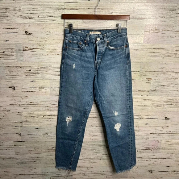 Levi’s wedgie size 25 blue denim high rise jeans - Picture 1 of 8